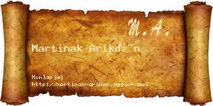 Martinak Arikán névjegykártya